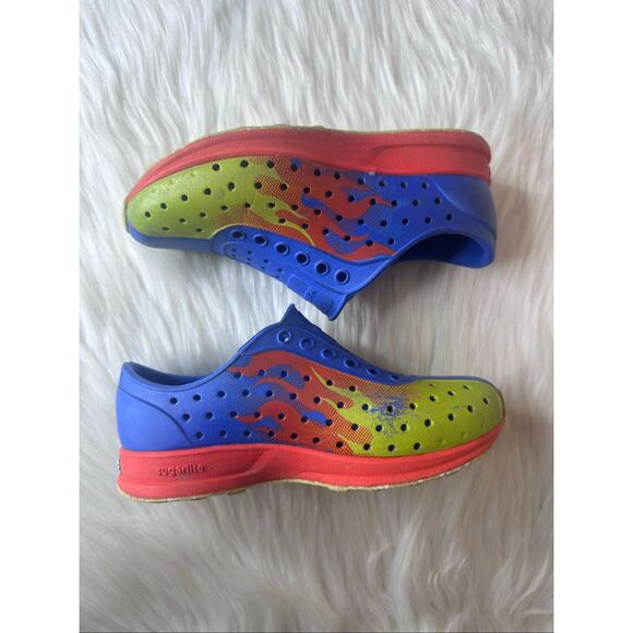 Natives Shoes Kids Robbie Sugarlite Print Chartreuse flame Size C11 - Picture 8 of 11